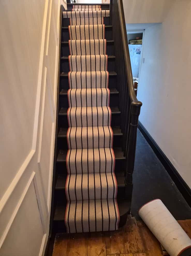 Completed carpet installation by the in-house team.