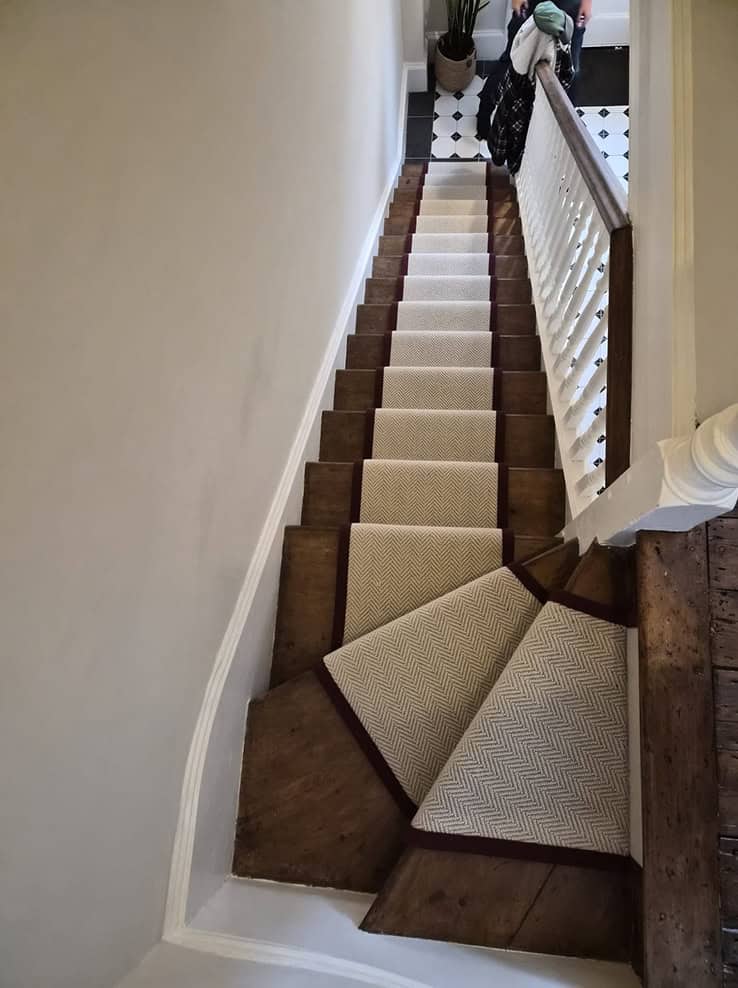 Detailed carpet flooring finish photographed on site.